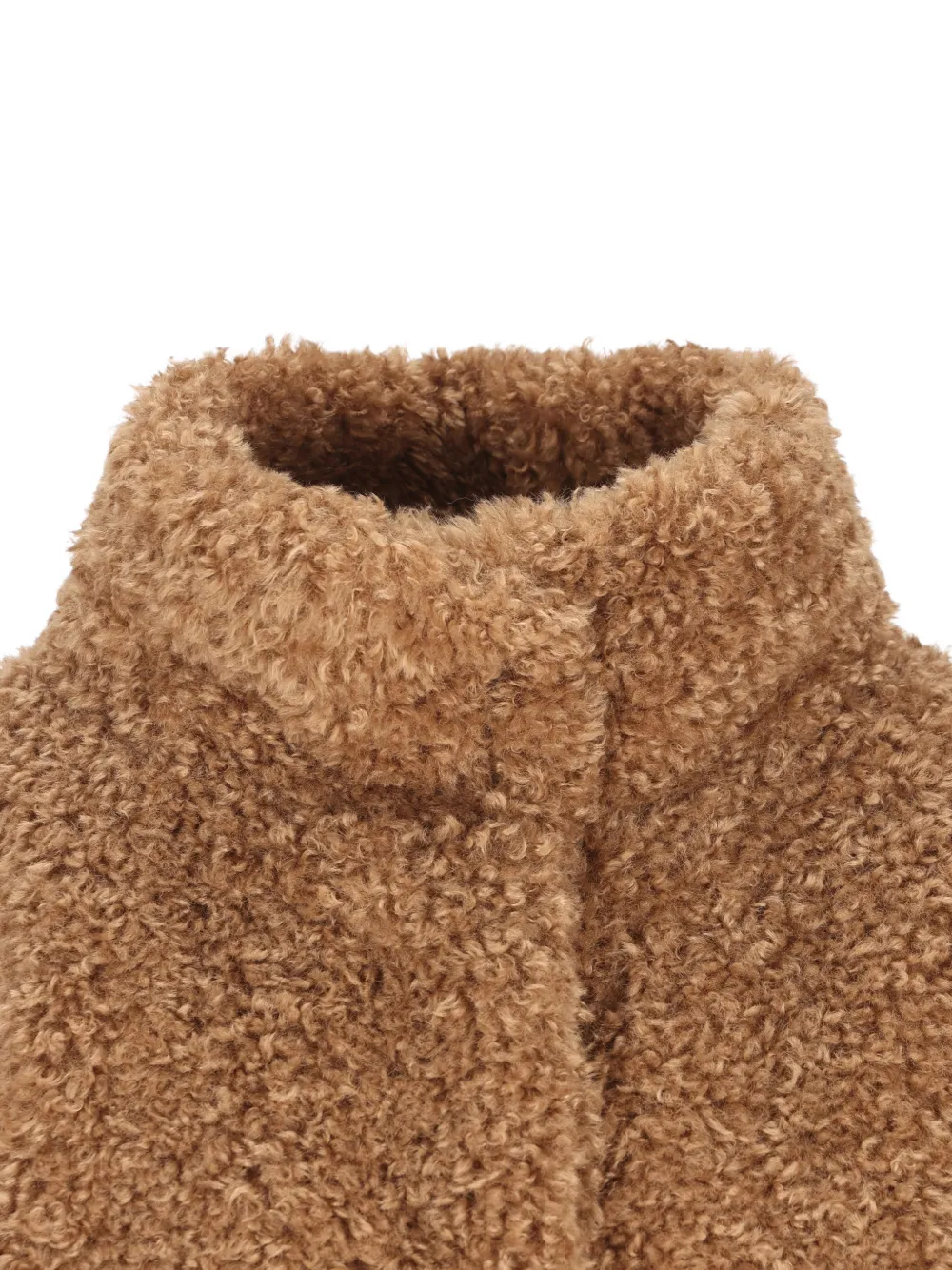 Herno Jas met enkele rij knopen en lammy-textuur Bruin