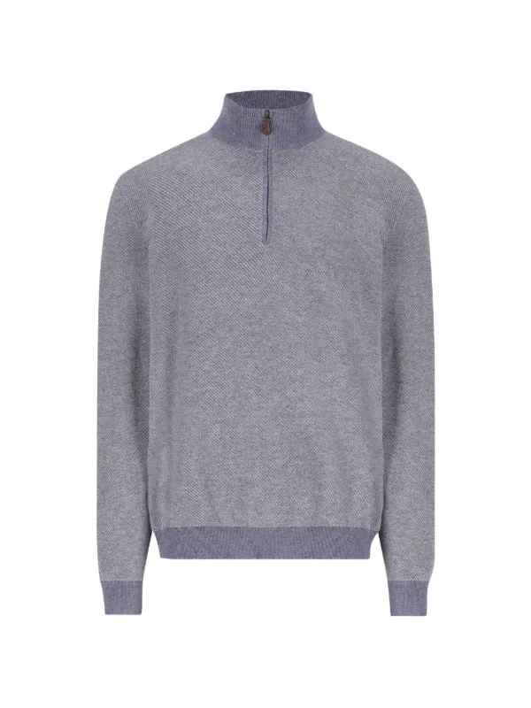 Loro Piana Half-zip Cashmere Sweater in Blue