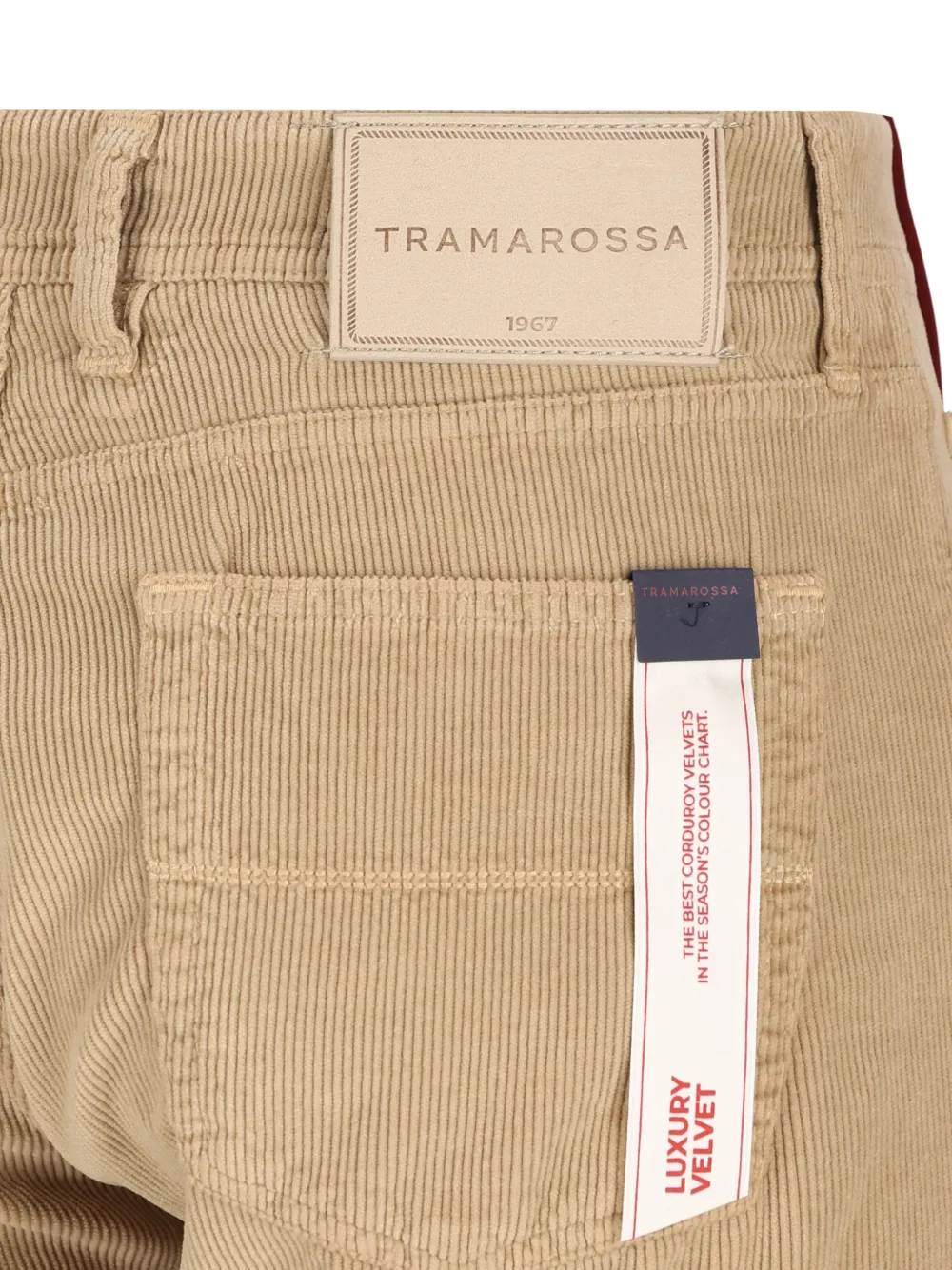 Sartoria Tramarossa Michelangelo ribfluwelen slim-fit broek Beige