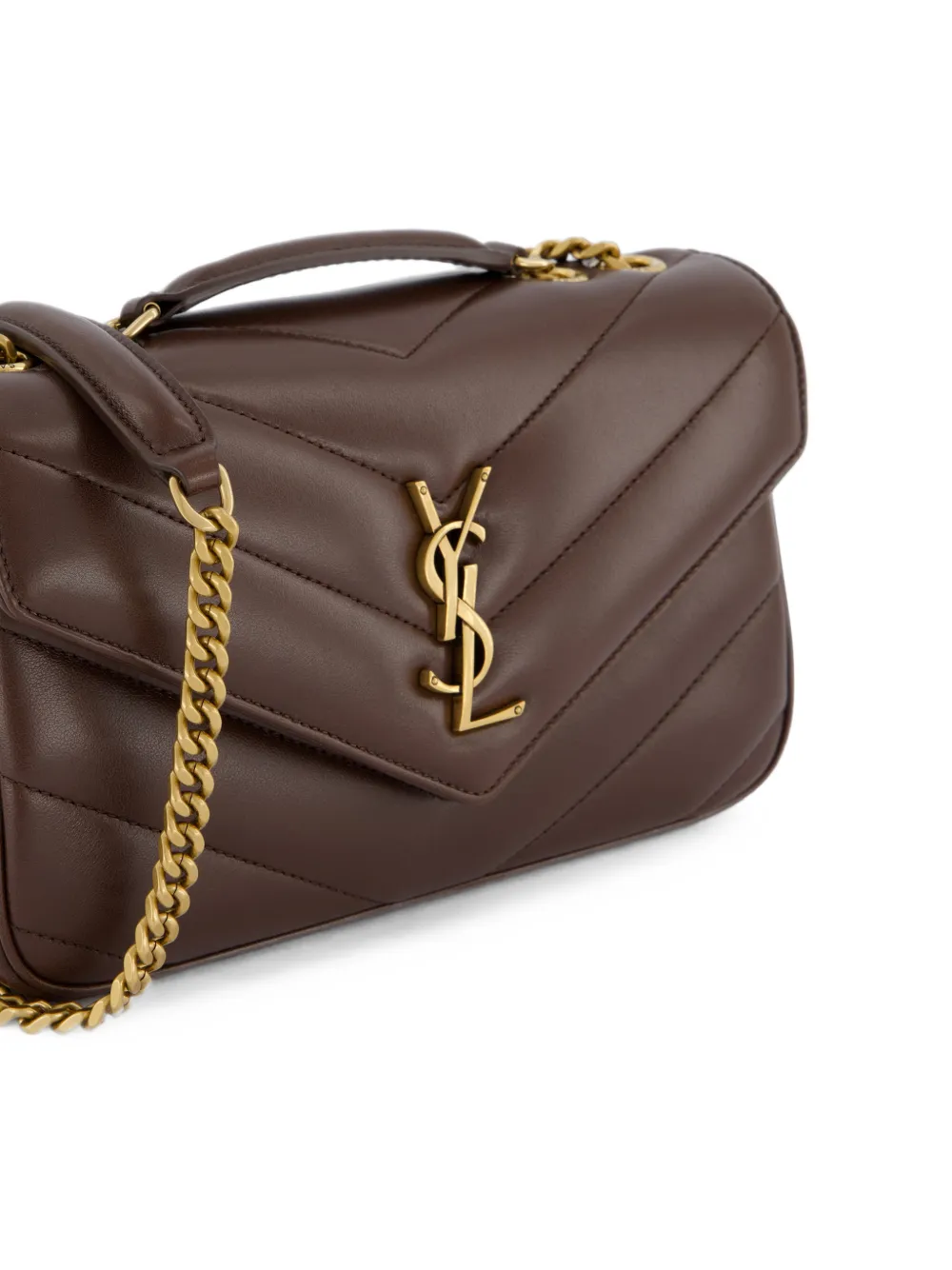 Saint Laurent small Loulou quilted lambskin shoulder bag Groen