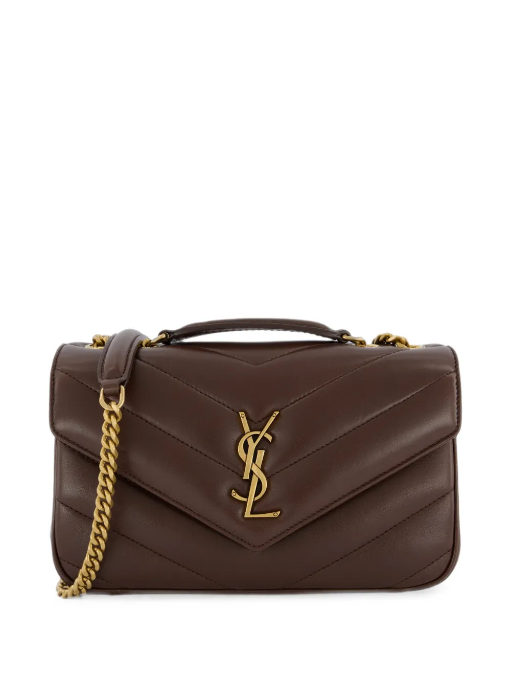 Saint Laurent small Loulou quilted lambskin shoulder bag Groen