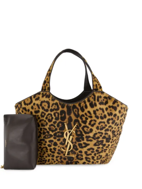 Saint Laurent medium Icare leopard-print tote bag