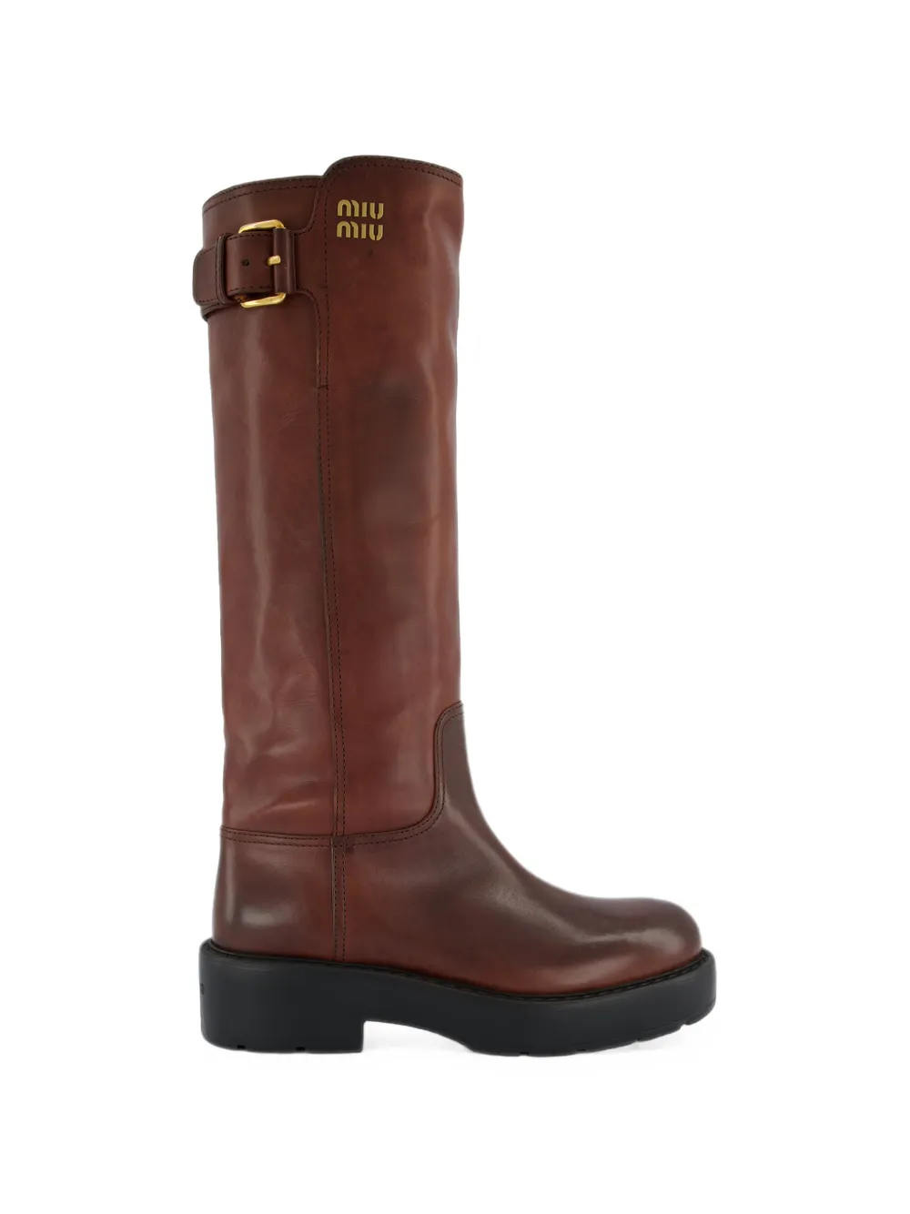 Miu Miu leather boots - Marrone
