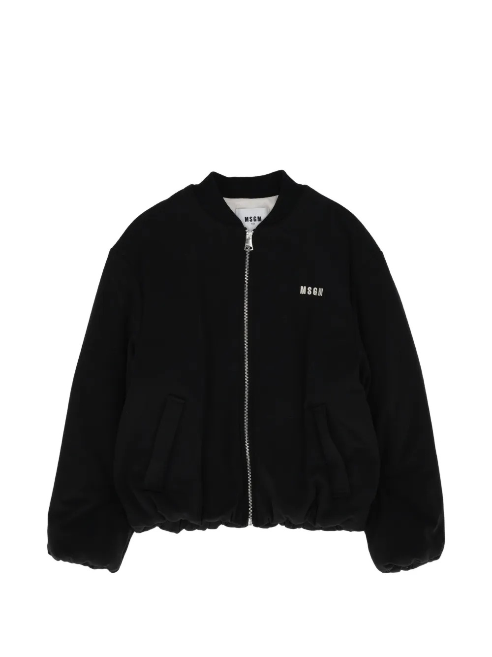 MSGM Kids Bomber con ricamo - Nero