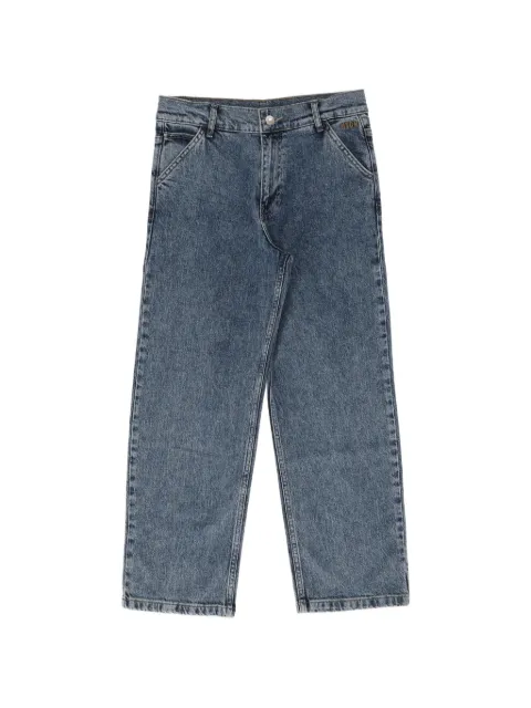 MSGM Kids acid-wash straight-leg jeans