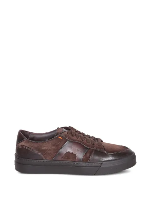 Santoni suede lace-up sneakers