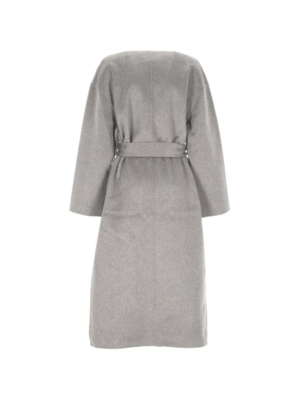 The Dynamis Studio Belted Wool Coat In Gray