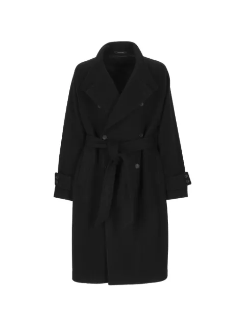 Tagliatore double-breasted belted coat