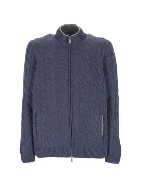 Gran Sasso cable-knit zip-up cardigan