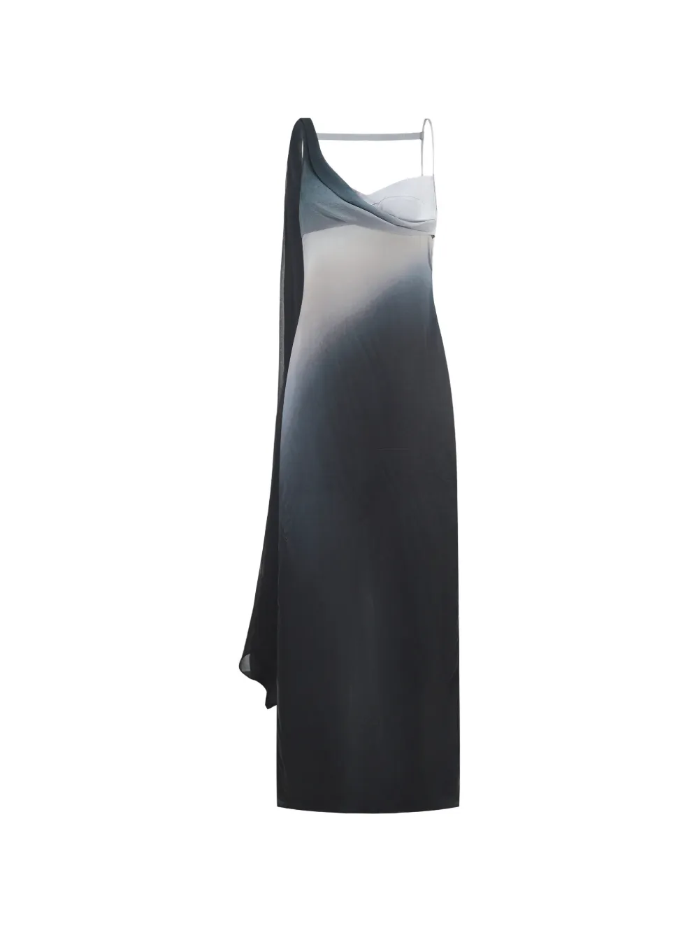 Oude Waag Ribbon-panelled Printed Maxi Dress In Blue