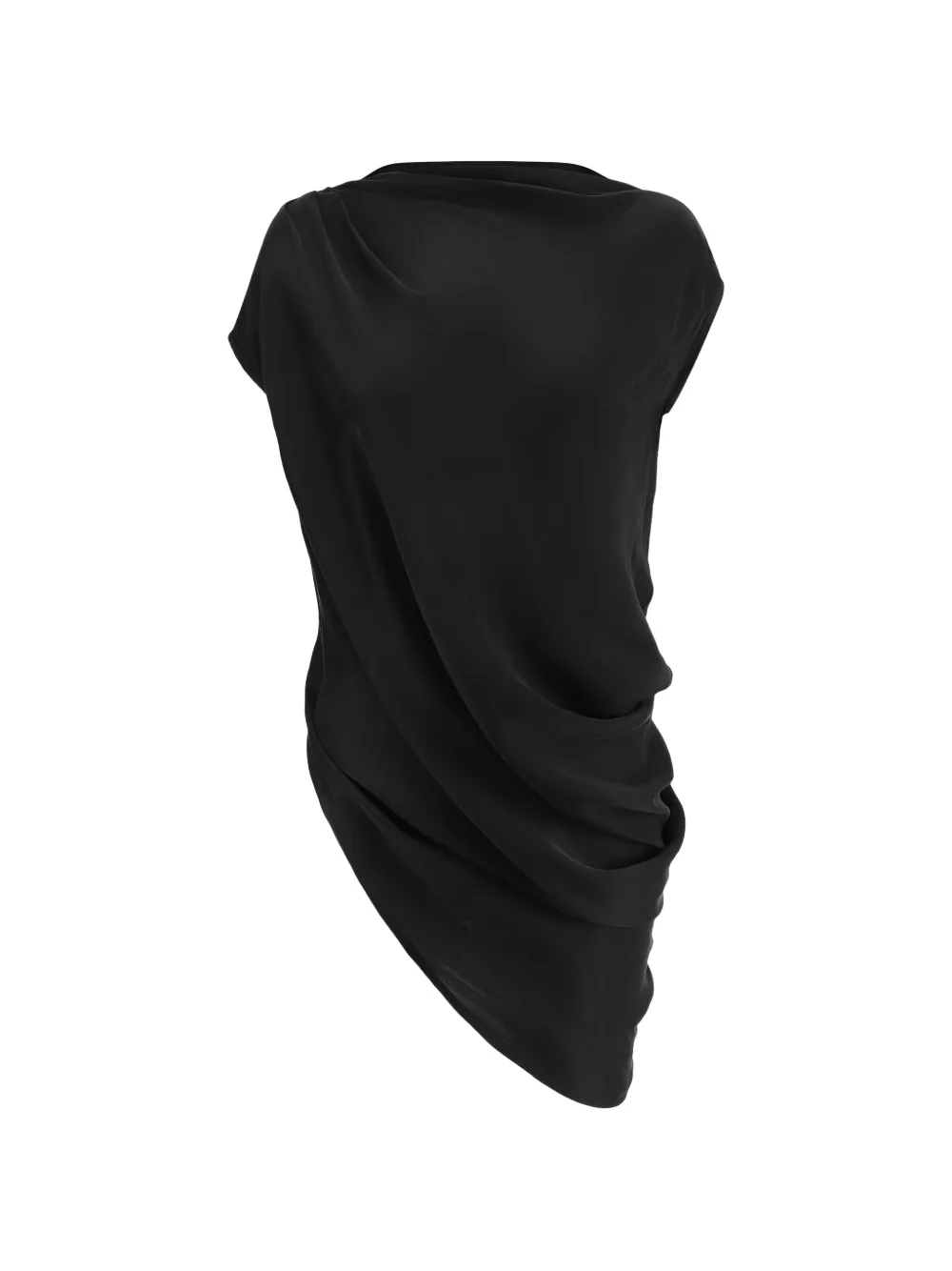 OUDE WAAG Top asimmetrico drappeggiato - Nero