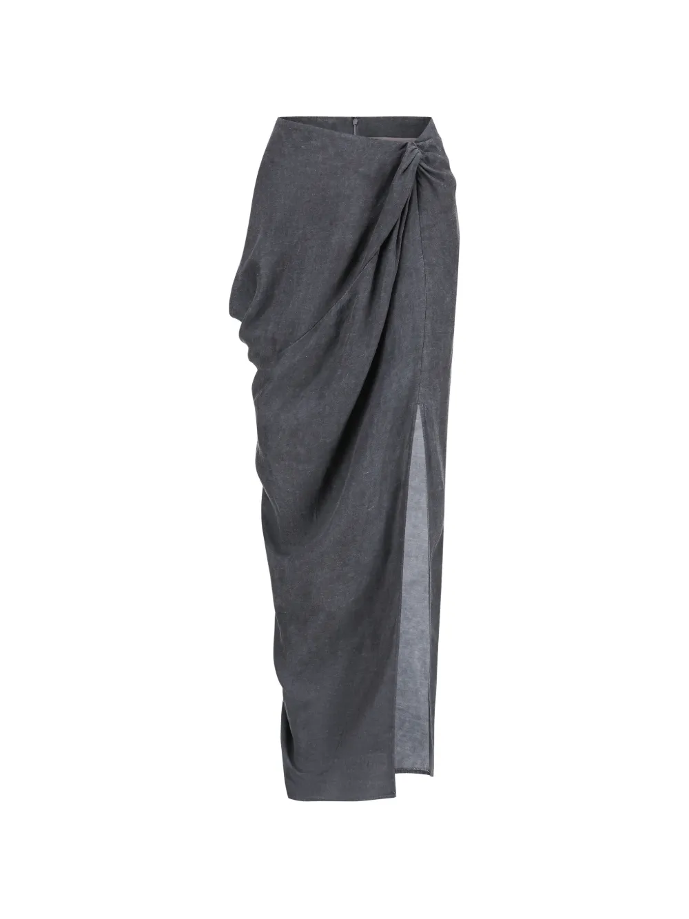 Oude Waag Asymmetric Knotted Maxi Skirt In Gray