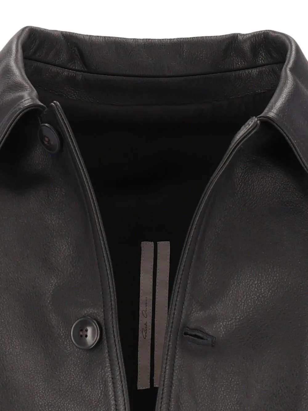 Rick Owens Brad leren jack Zwart