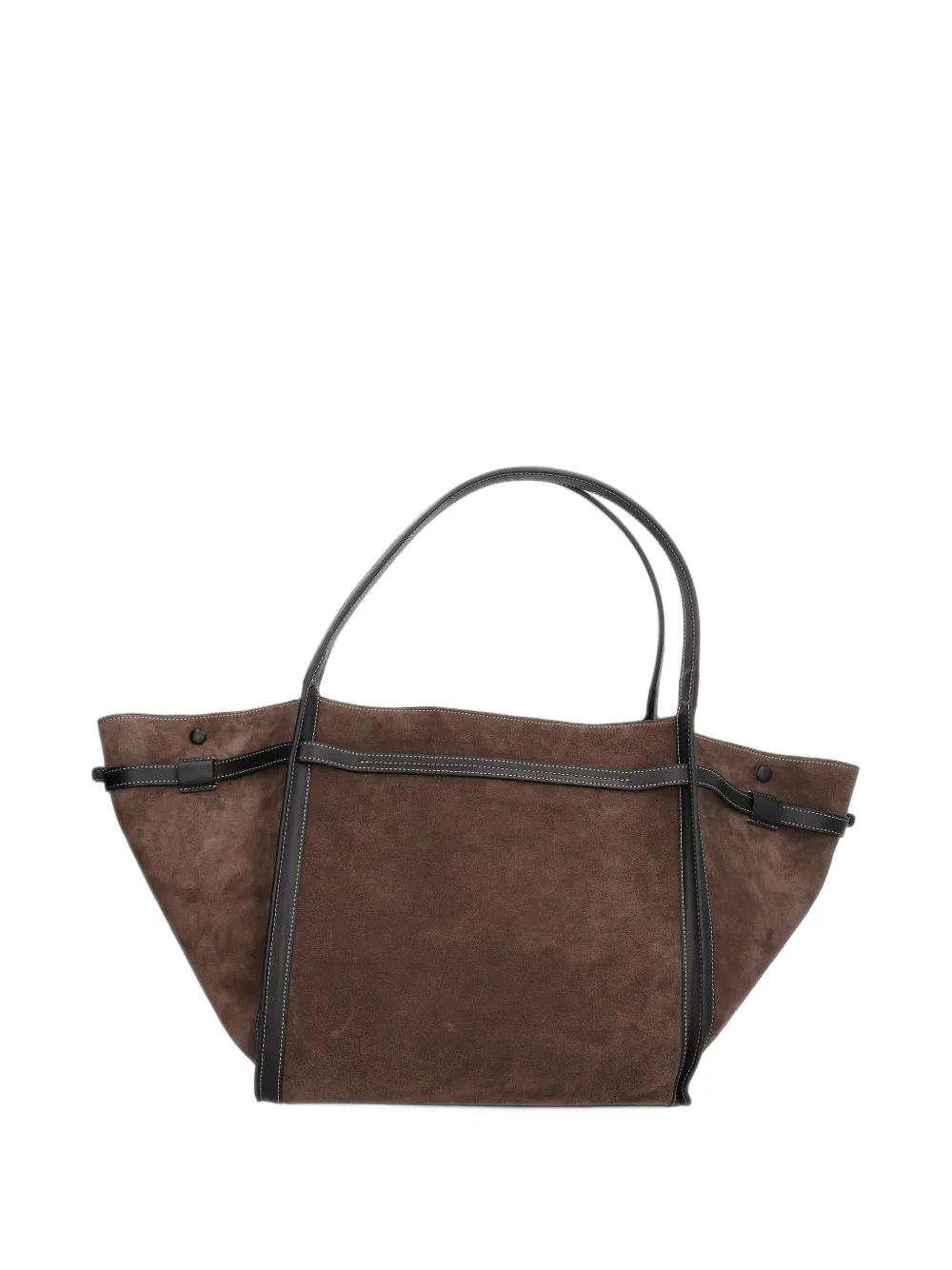 Tod's T Signature shopping bag in suede medium Bruin