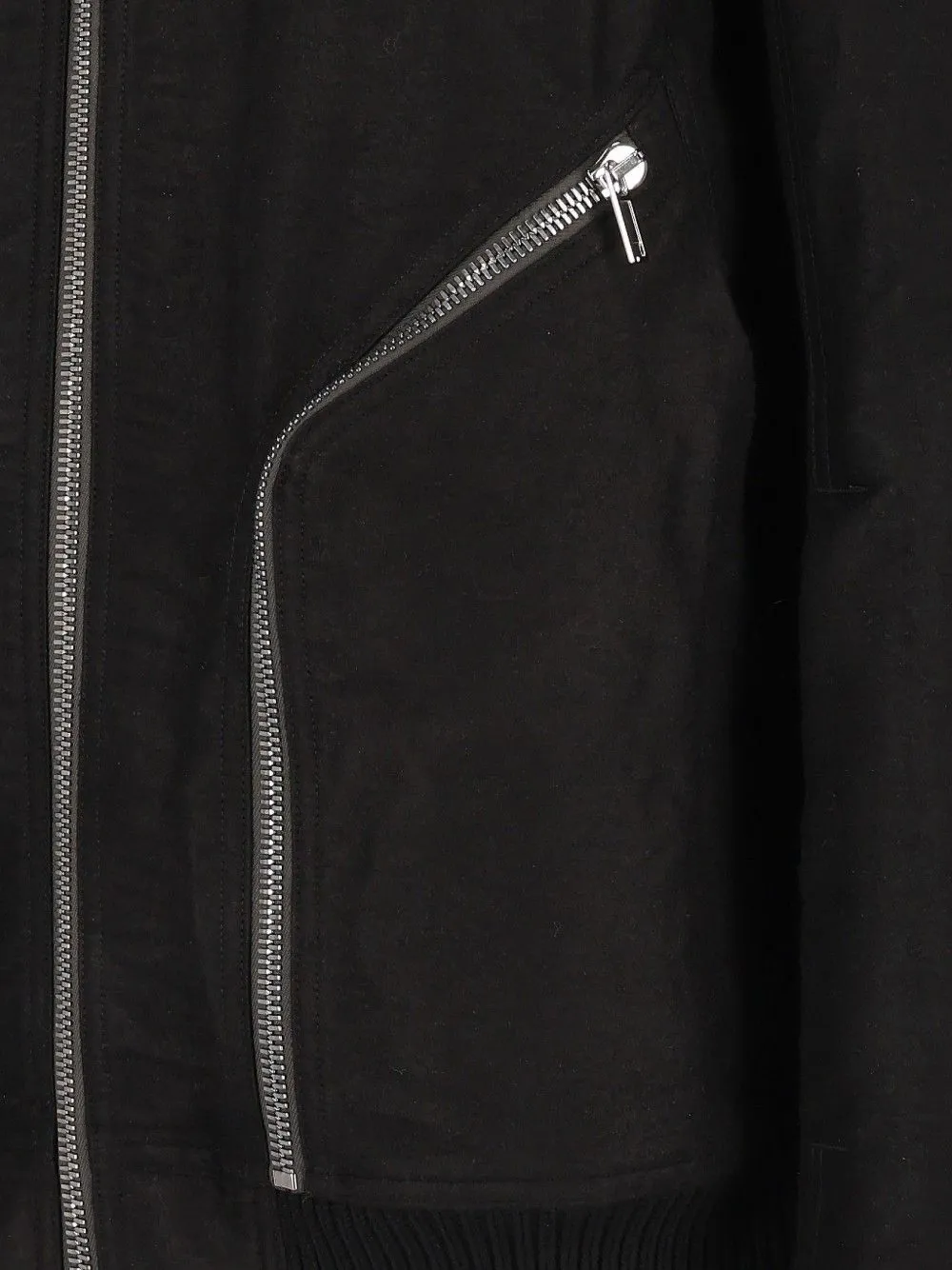 Rick Owens Heizer Flight ramie jack van moleskin Zwart