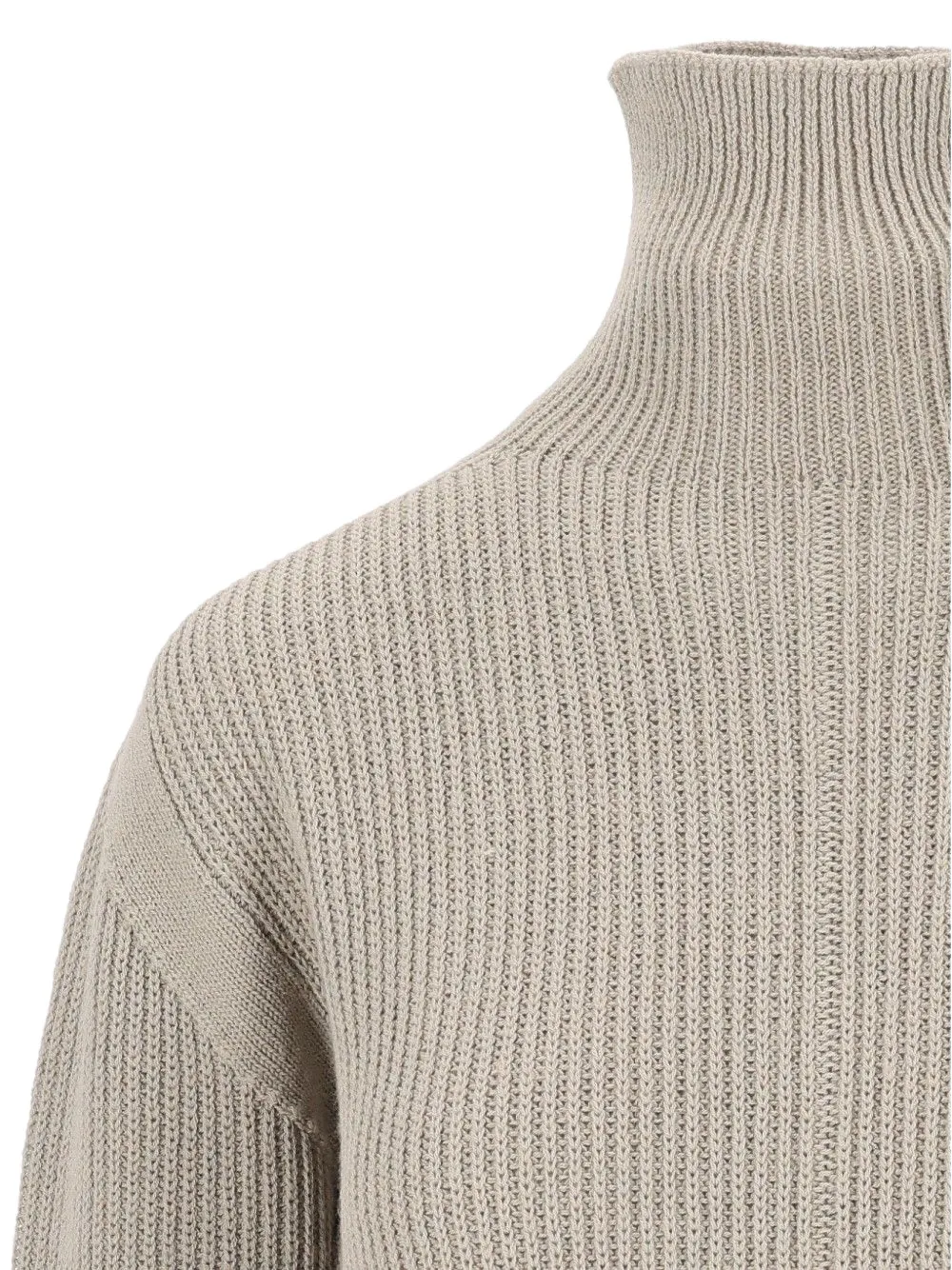 Rick Owens ribbed-knit roll-neck sweater Beige