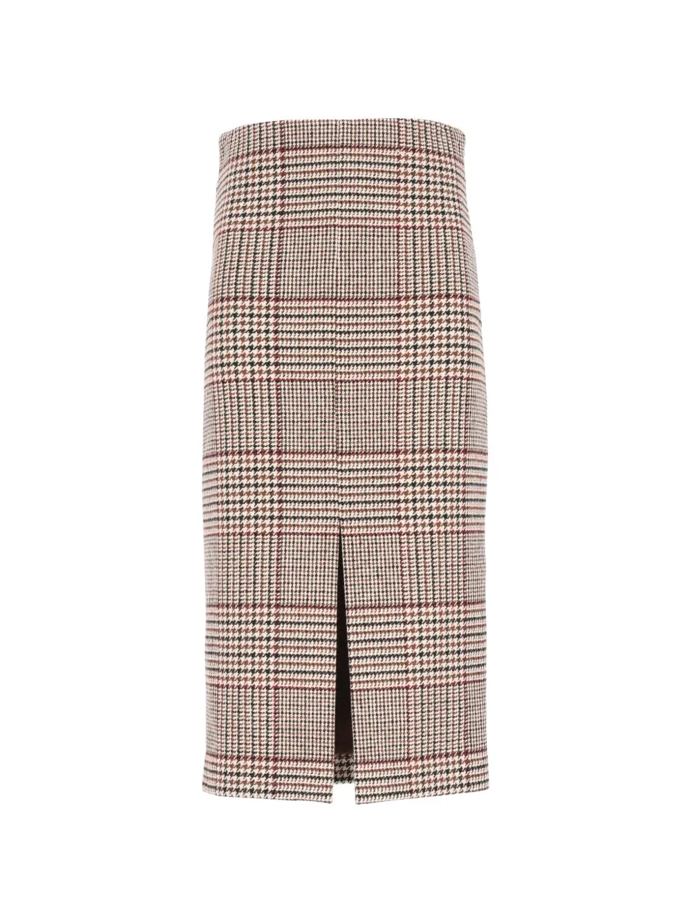 Federica Tosi Prince of Wales geruite midi-rok met split Beige
