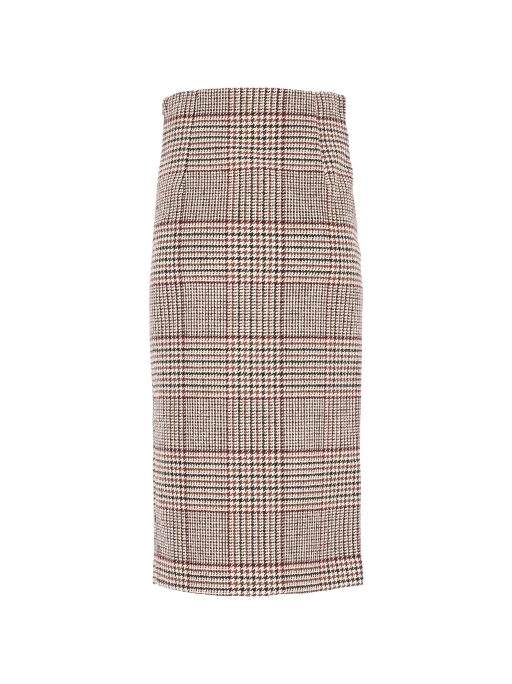 Federica Tosi Prince of Wales check front-slit midi skirt - Nude