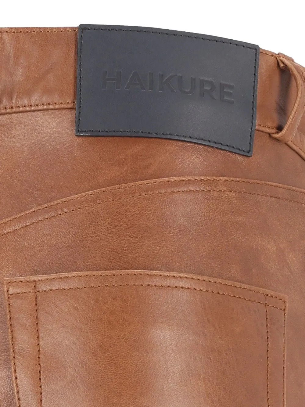 Haikure Flora leren broek Bruin