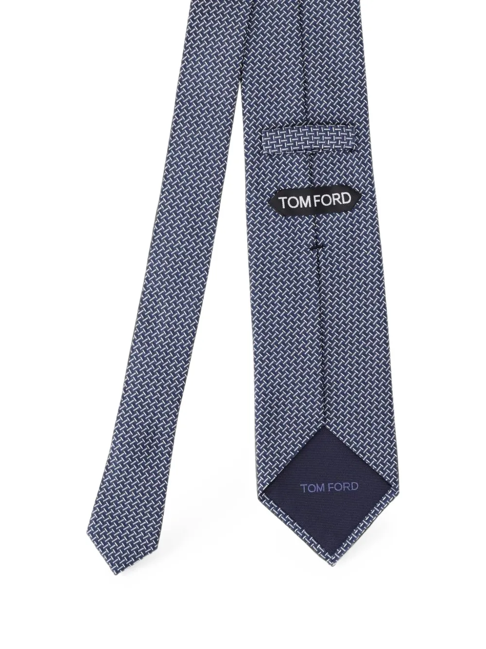 TOM FORD Zijden stropdas met micro-patroon Blauw