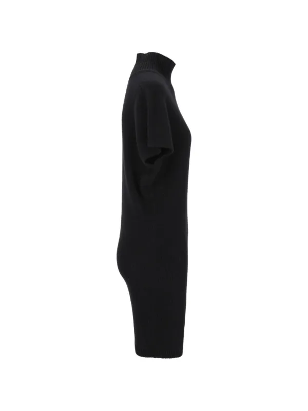 Federica Tosi high-neck short-sleeve Mini Dress | Black