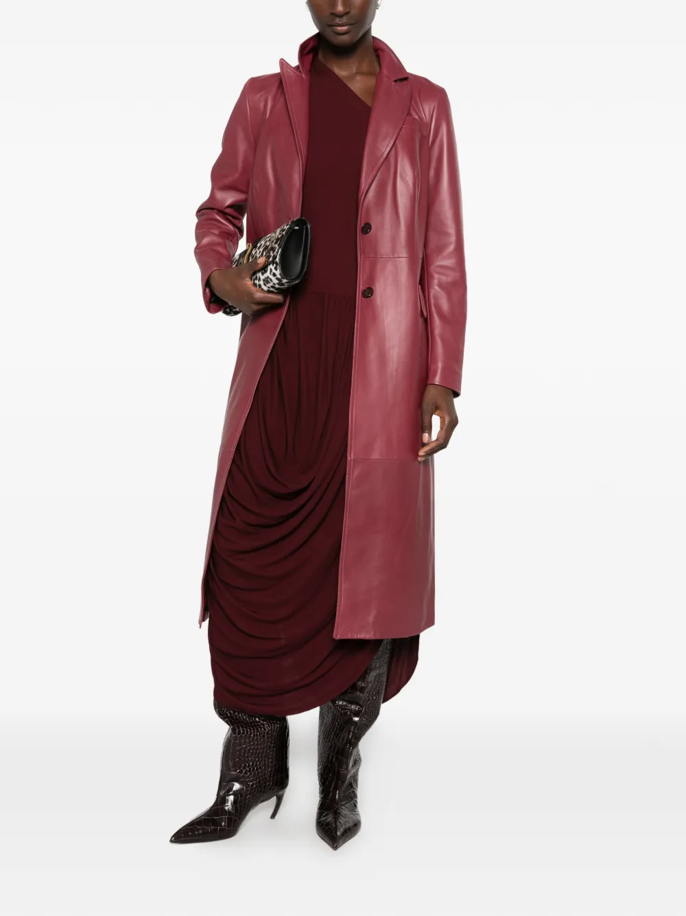Salvatore Santoro Leren jas Rood