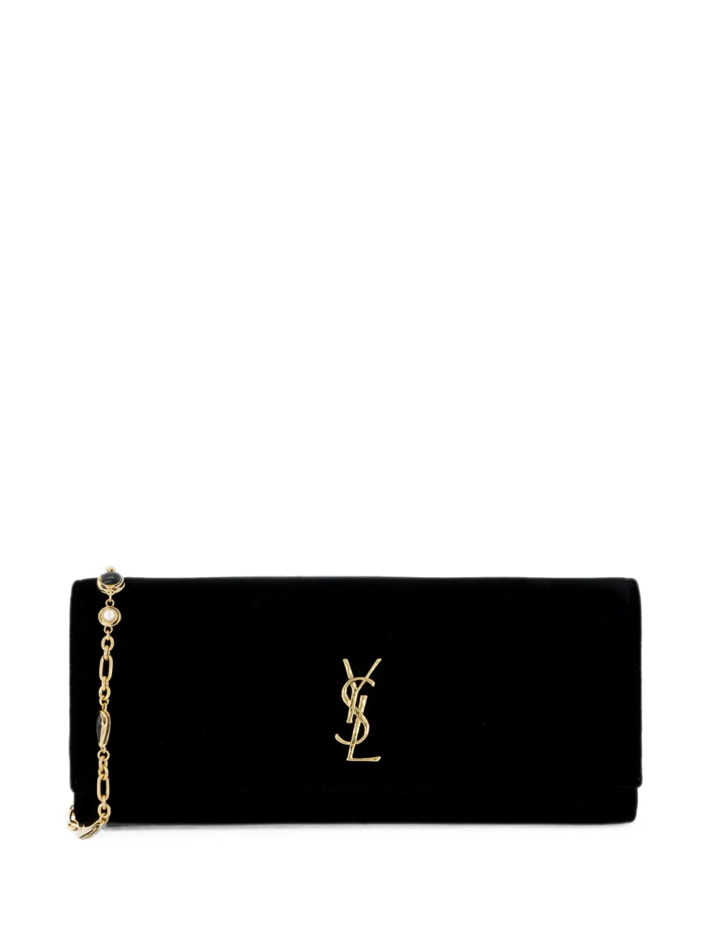 Saint Laurent Kate velvet clutch bag - Nero
