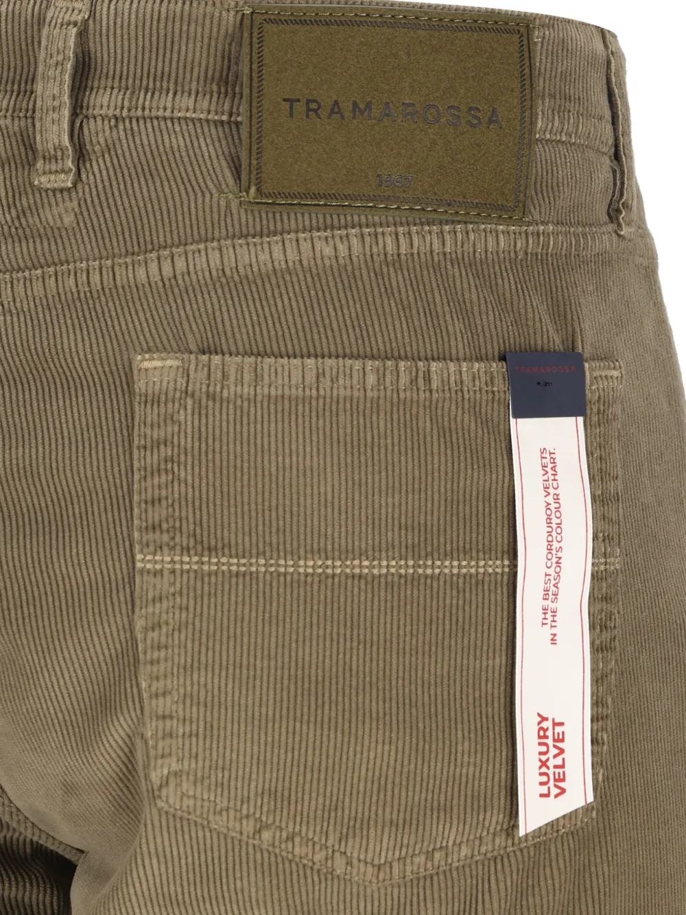 Sartoria Tramarossa Michelangelo ribfluwelen slim-fit broek Groen