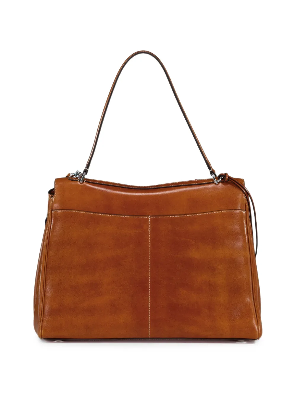 Balenciaga Grote messengertas verfraaid met patch Bruin
