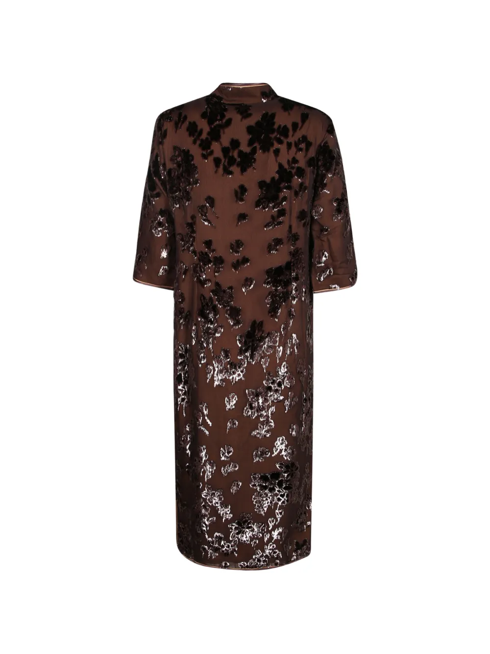 Pierre-Louis Mascia Midi-jurk met bloemenprint Bruin