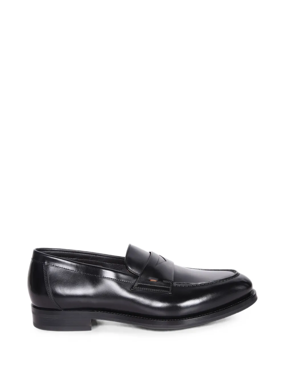 Santoni leather penny loafers - Nero