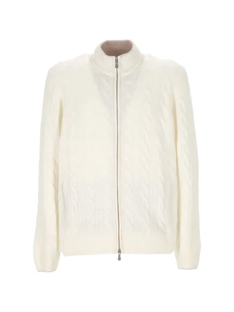 Gran Sasso cable-knit zip-up cardigan
