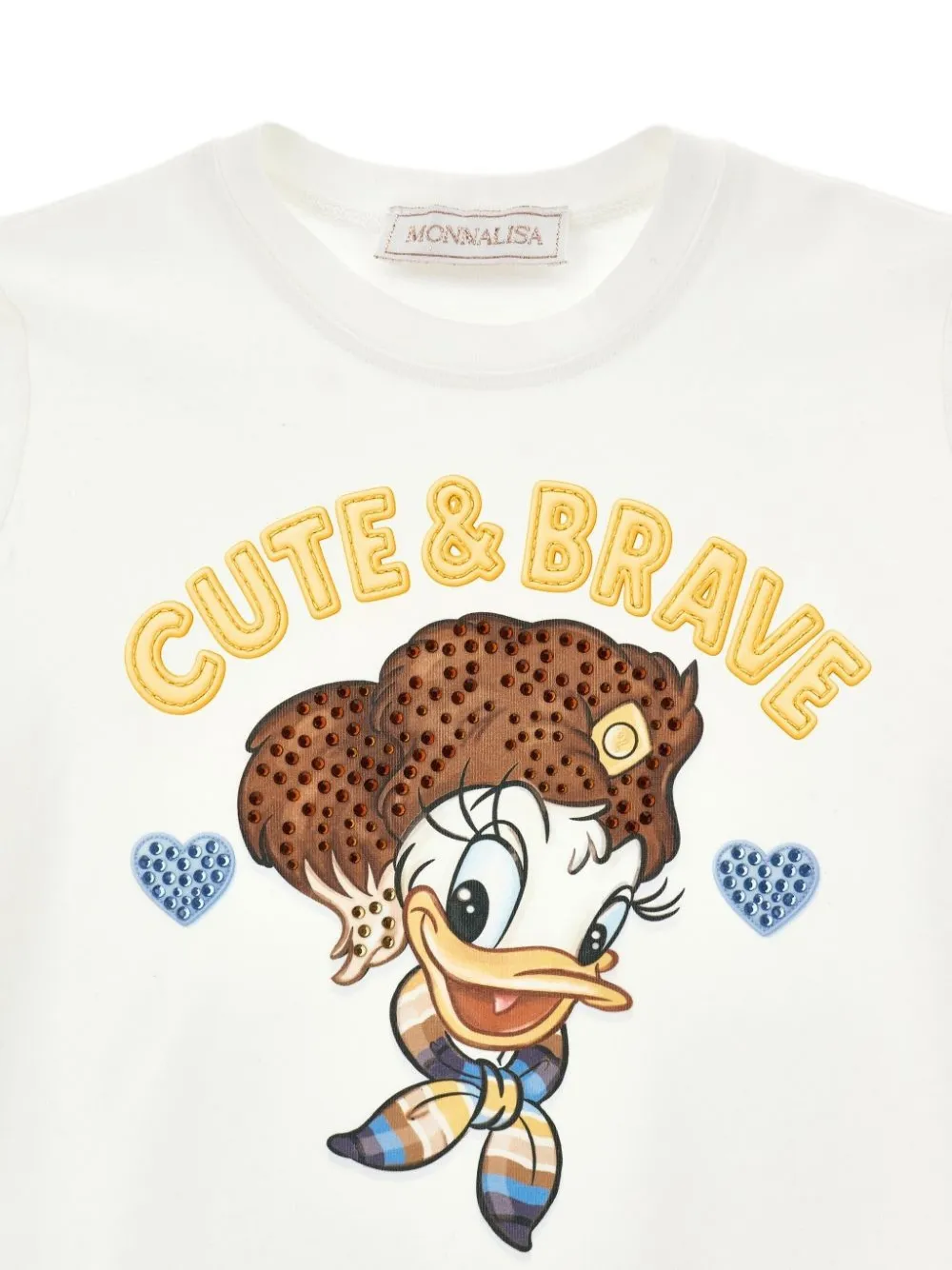 Monnalisa Cute & Brave T-shirt met lange mouwen en grafische print Wit