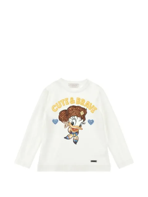 Monnalisa Cute & Brave graphic-print long-sleeve T-shirt