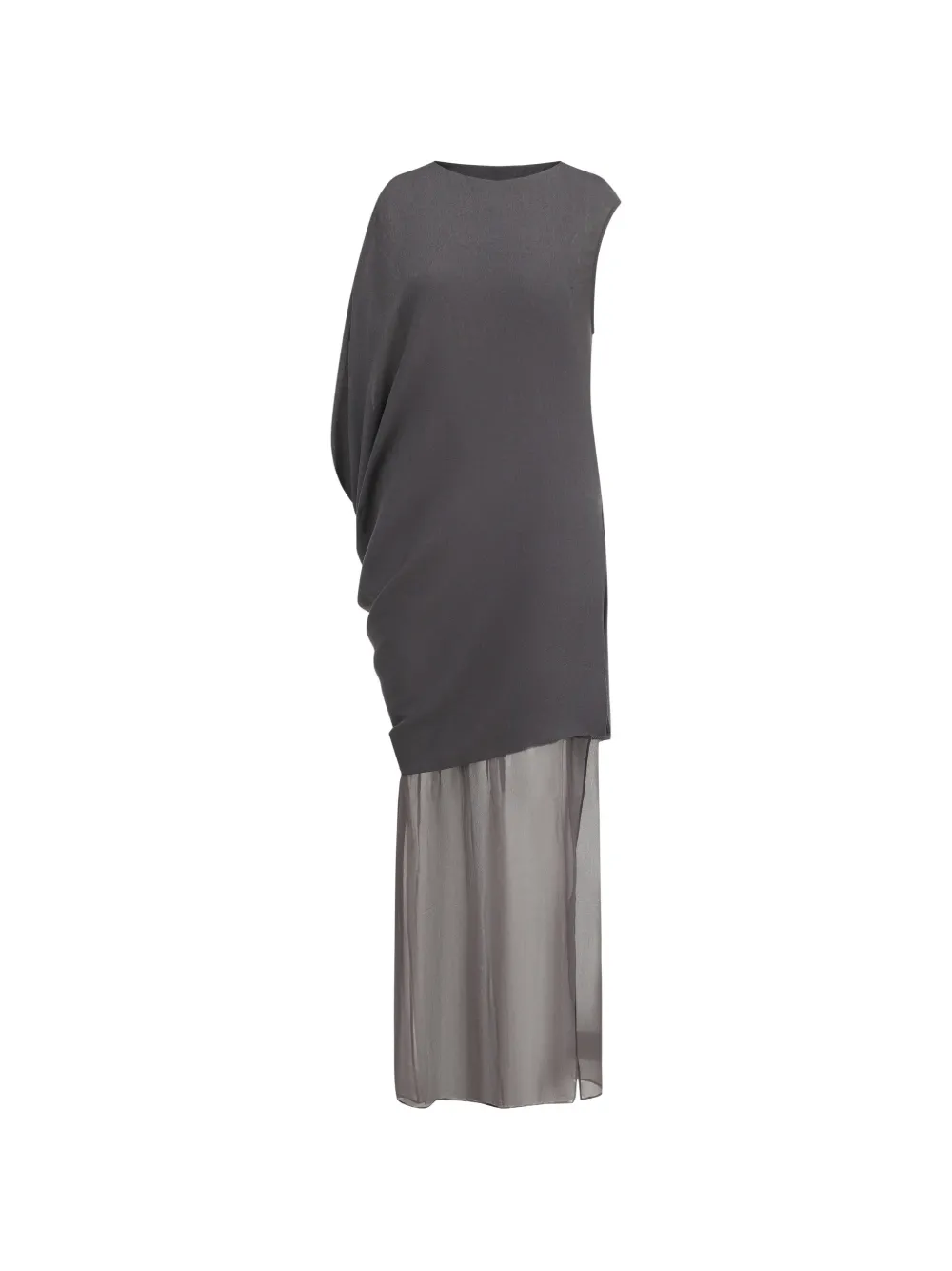 Oude Waag Asymmetric Draped Maxi Dress In Gray