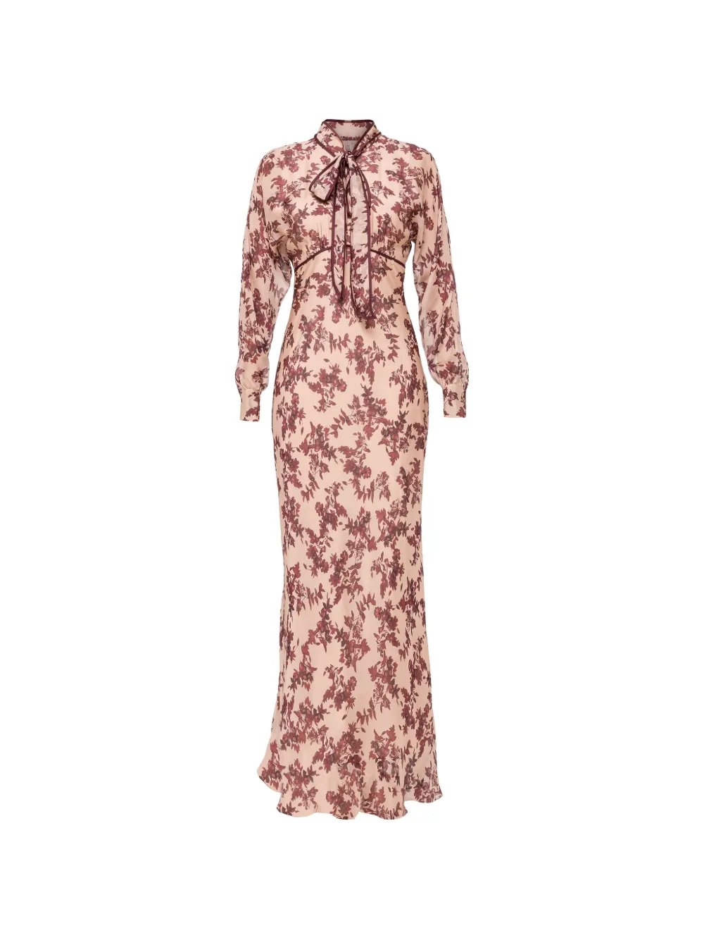 NISSA silk and viscose floral maxi dress - Toni neutri