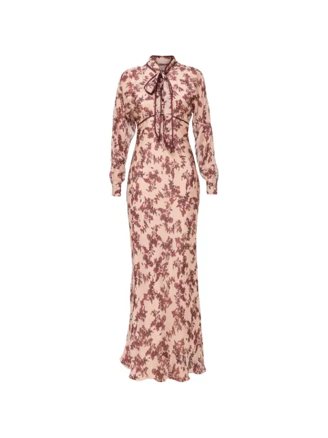 NISSA vestido midi floral de seda y viscosa
