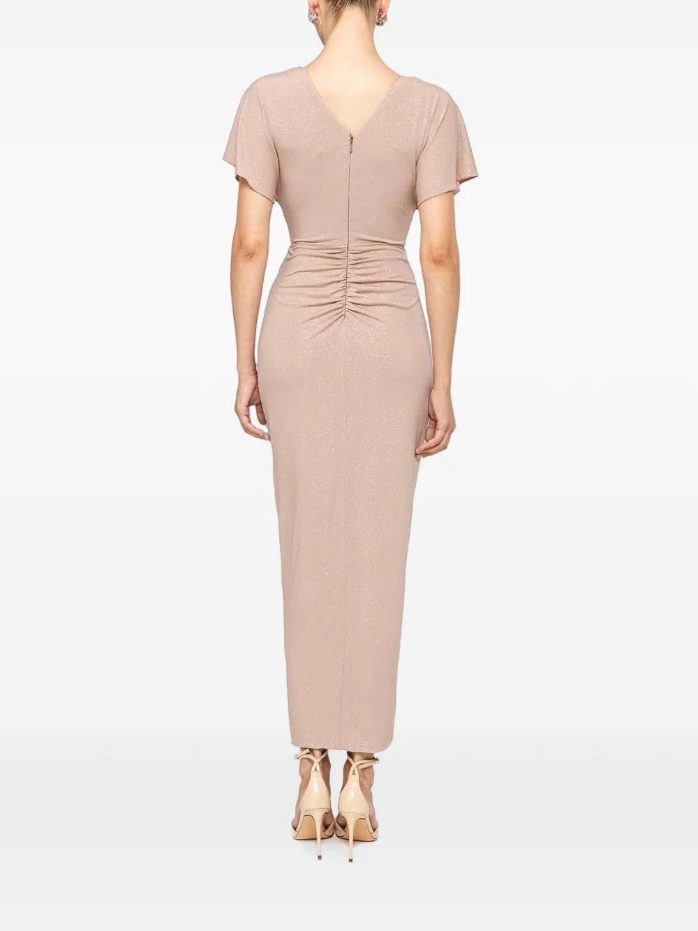 NISSA Midi-jurk met V-hals Beige