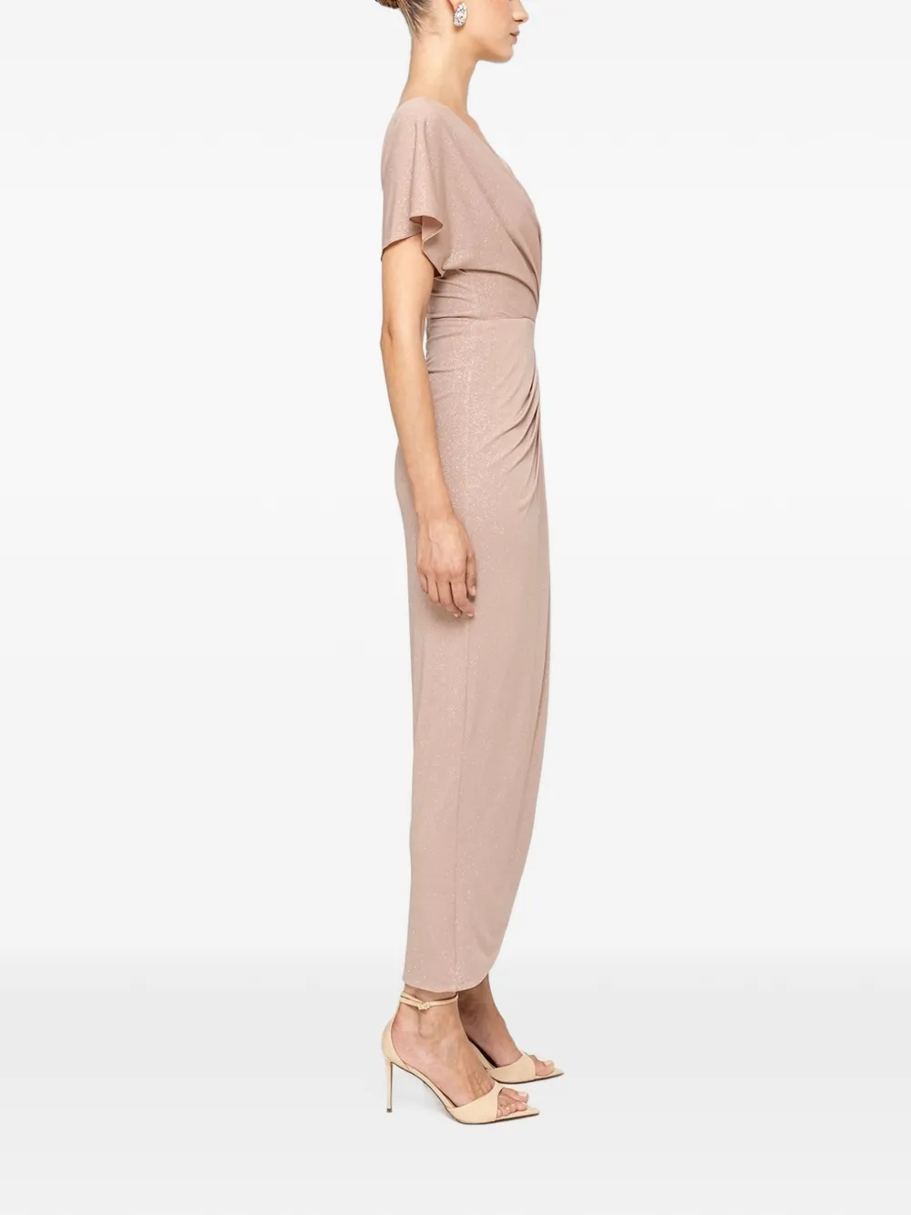 NISSA Midi-jurk met V-hals Beige