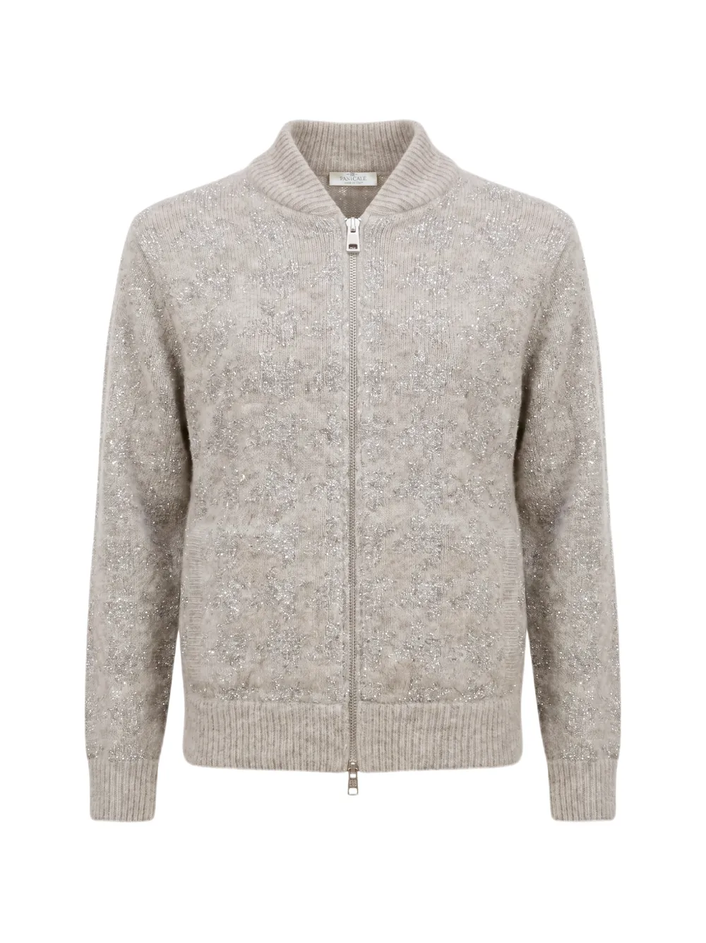 PANICALE sequin-embellished houndstooth cardigan - Grey