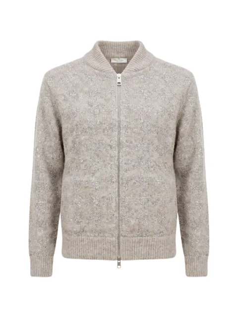 PANICALE sequin-embellished houndstooth cardigan