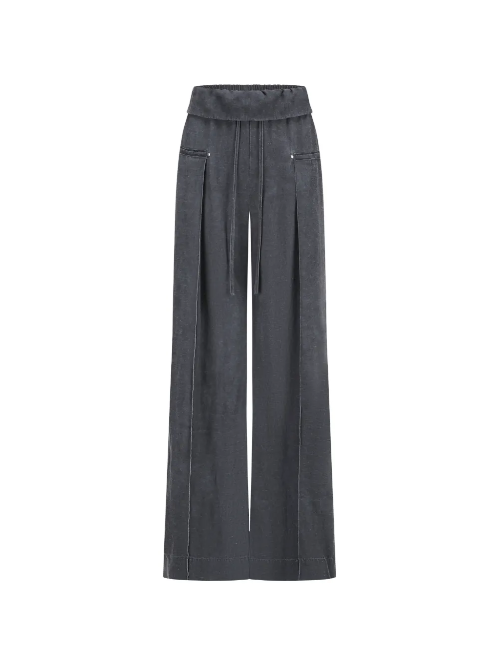 Oude Waag Washed Drawstring Wide-leg Trousers In Blue
