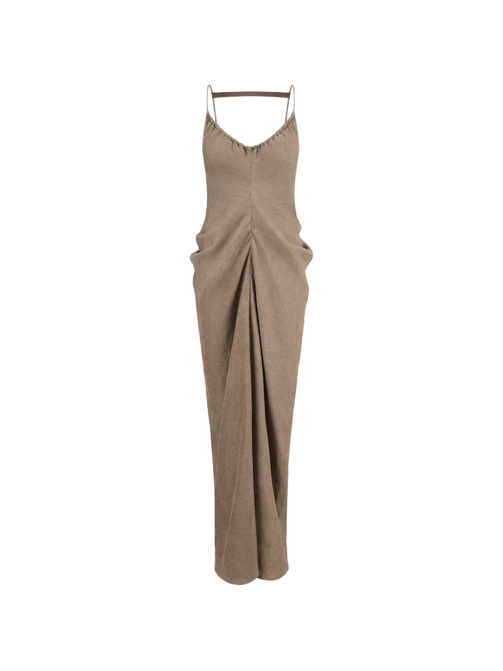 OUDE WAAG washed halter-neck draped maxi dress - Toni neutri