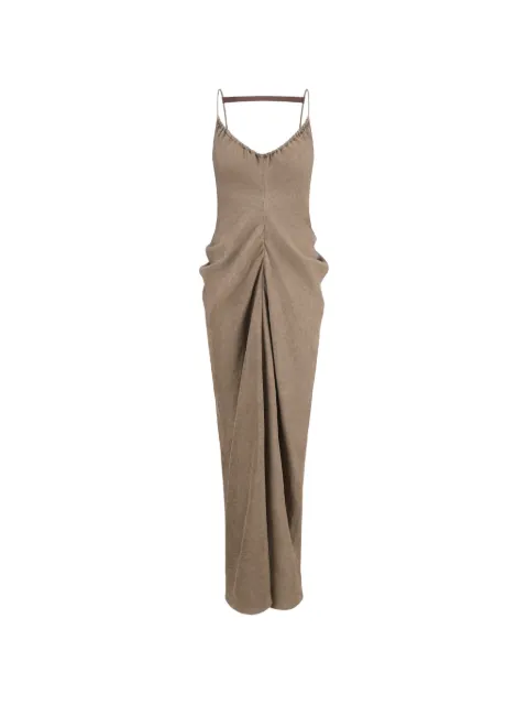 OUDE WAAG vestido largo drapeado con efecto lavado y cuello halter