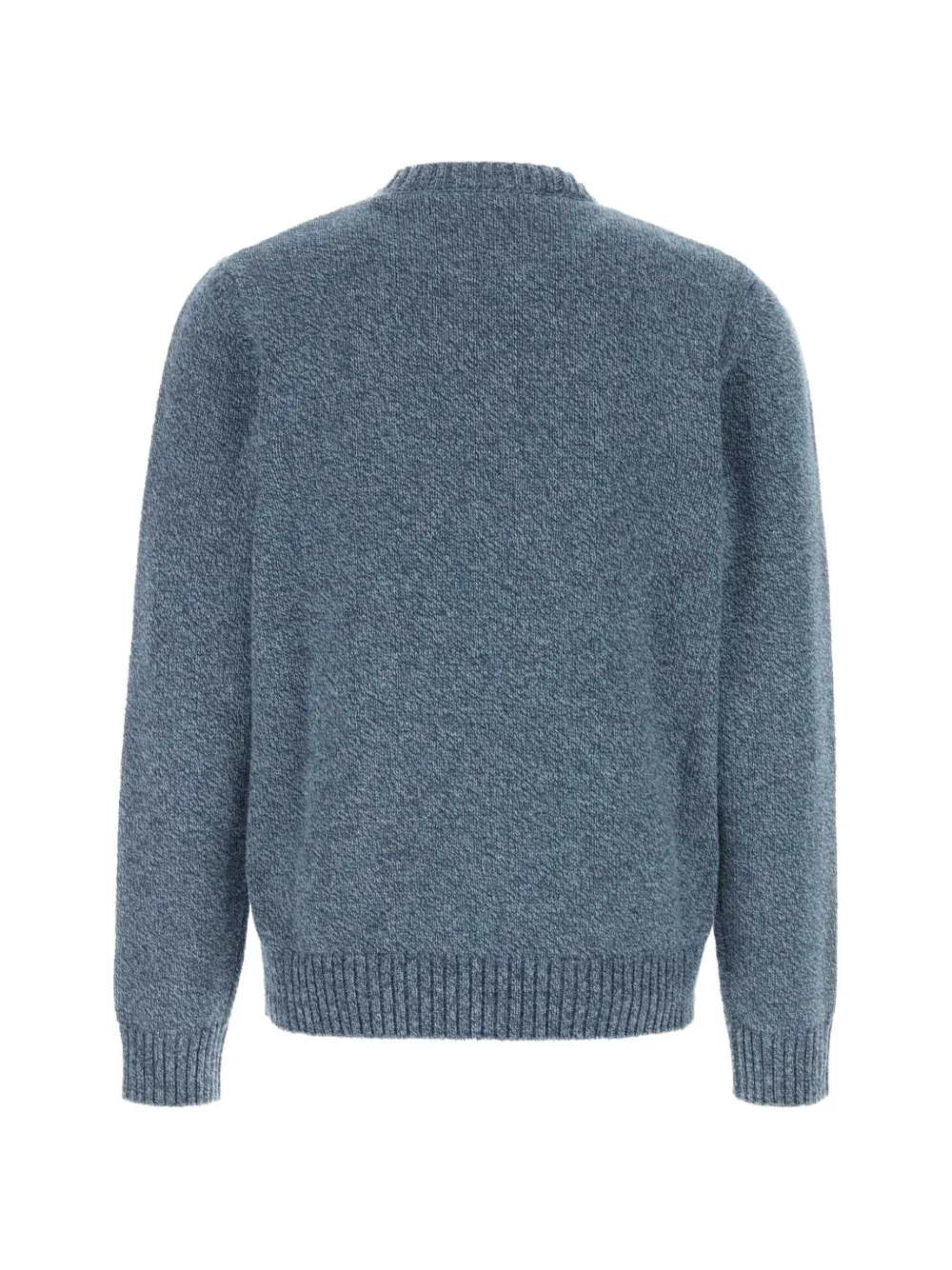 Valentino Garavani Mouliné wollen trui met geborduurde vlinderpatch Blauw