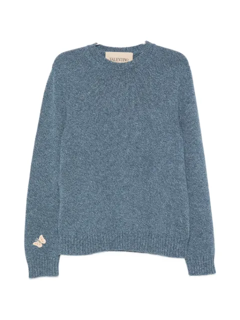 Valentino Garavani pull à broderie papillon et col rond
