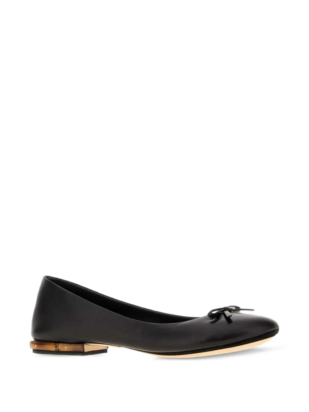 Gucci Bamboo-trim Flats Pumps in Black, view 2