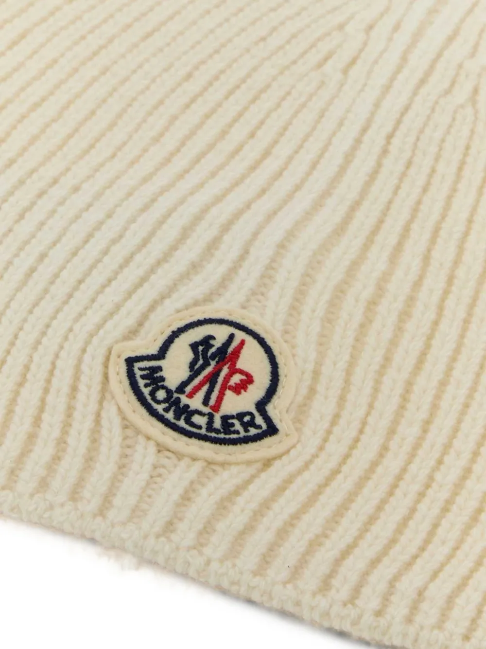 Moncler Ribgebreide muts Beige