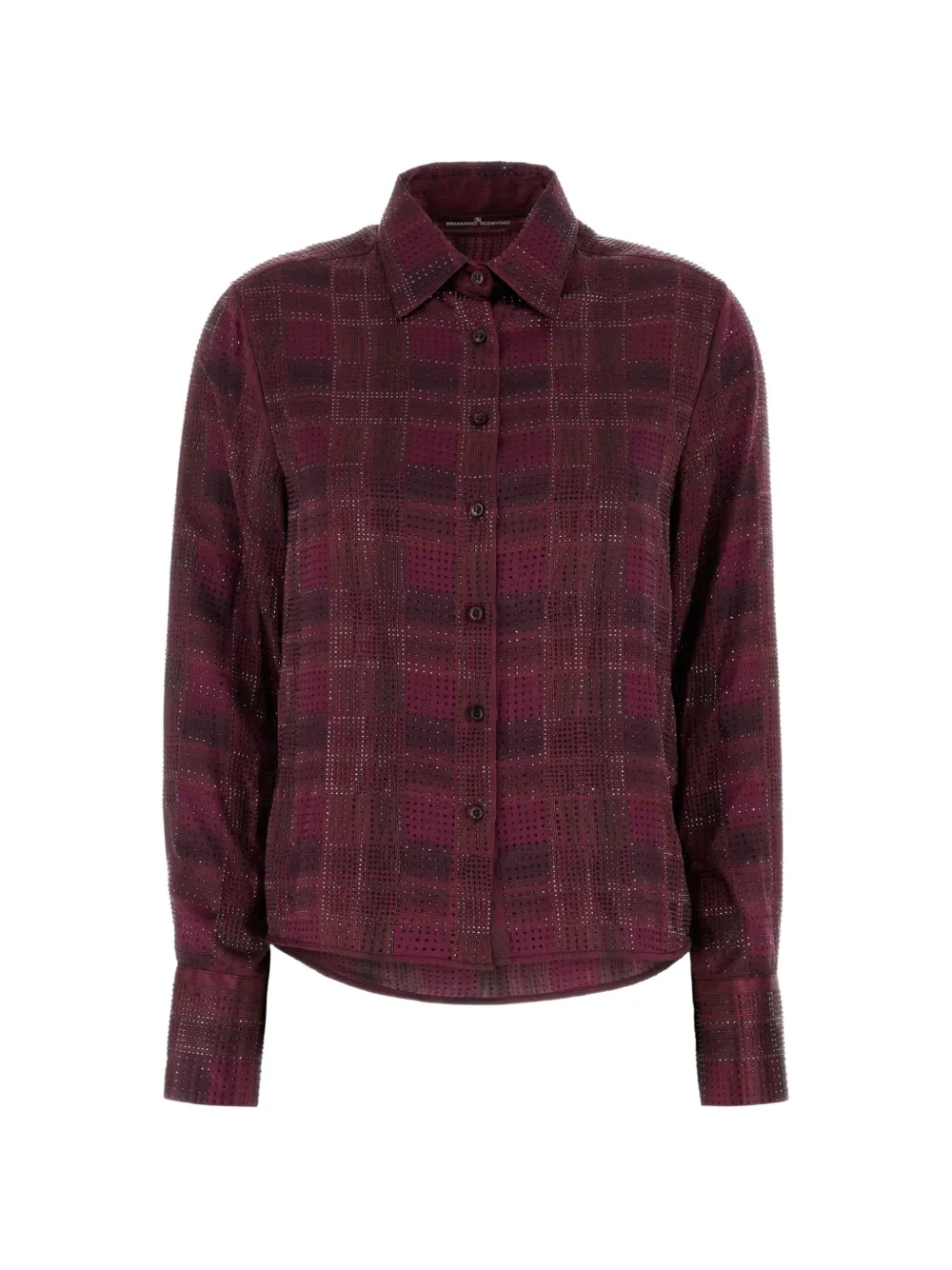 Ermanno Scervino crystal-embellished checked shirt - Rot