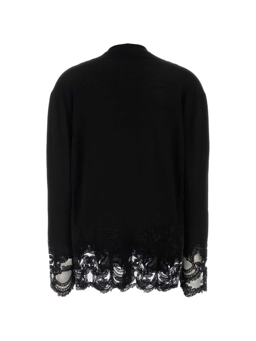 Ermanno Scervino Wollen vest met kanten afwerking Zwart